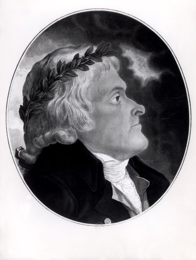 Thomas Jefferson, engraved by Michel Sokolnicki by Tadeusz Kosciuszko